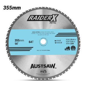Austsaw-355mm-RaiderX-Metal-Blade-25.4mm-Bore-64-Teeth